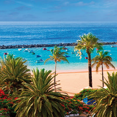 A view over a beach on the island of Tenerife, Canary Islands as seen during a January cruise